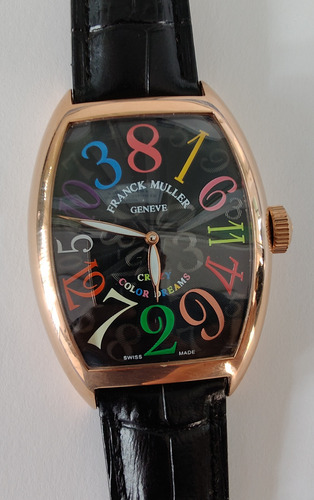 Reloj Francke Mullere Mod. Crazy Hours Correa Negra Oro Rosa Negro (Usado)
