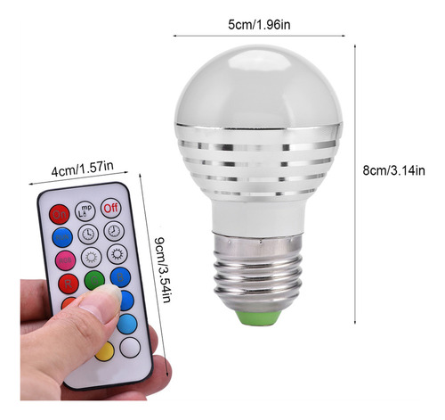 Nuevo Bombilla Led E27 De 3 W Rgb Que Cambia De Color