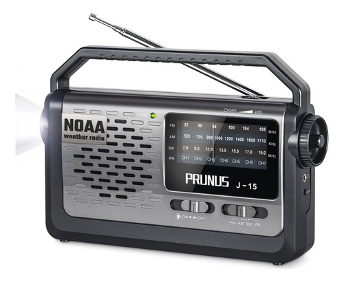 Prunus J15 Radio Meteorolgica De Emergencia Porttil Am Fm, R