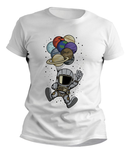 Remera Astronauta Con Torta Blanca Infantil Estampada - 0899