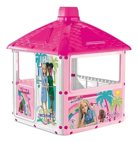 Casita Dolu Infantil De Juegos City House Barbie Color Rosa