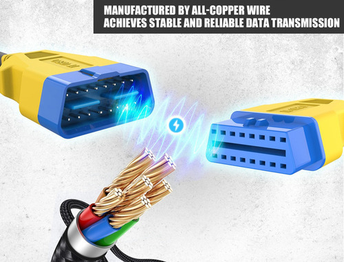 Cable De Extensión Autool Obd2 De 16 Pines, Conectores De Es