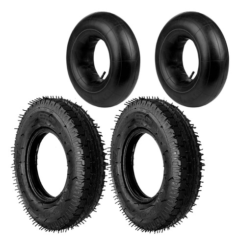 Par Pneu Universal 4.00-8 Com Câmaras 2 Pneus 2pc