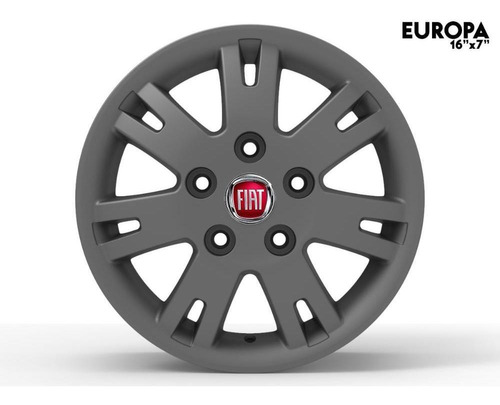 Roda Europa Para Van Fiat Ducato Aro 16 Tala 7 - Pcd 5x130 Cor Grafite fosco