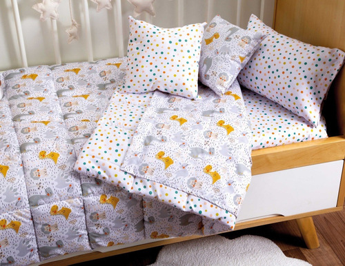 Set Acolchado + Juego De Sabanas + Almohadones Para Cuna