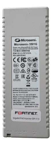 Inyector Poe Microsemi Pd-3501 G