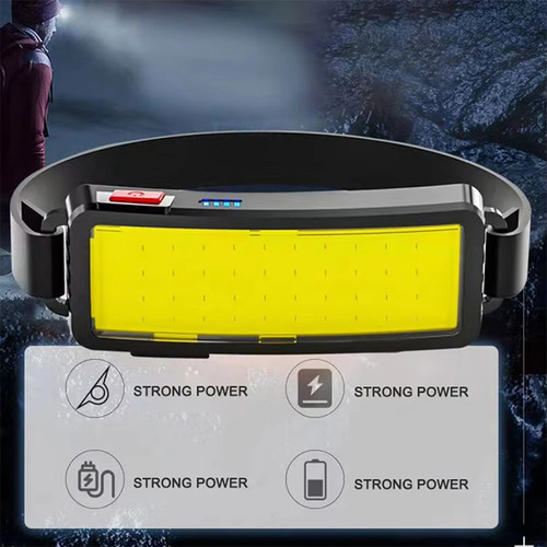 Linterna Frontal Cob De Carga Usb De Alto Brillo, Luz Fuerte