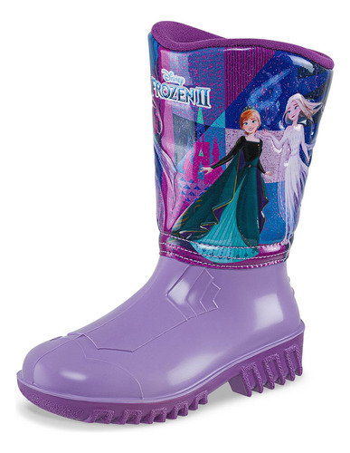 Botas De Lluvia Frozen Yurem Lila-mora Para Niña Disney