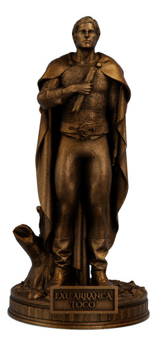 Estátua Exu Arranca Toco Umbanda Candomblé Cor Cor Cobre Antigo