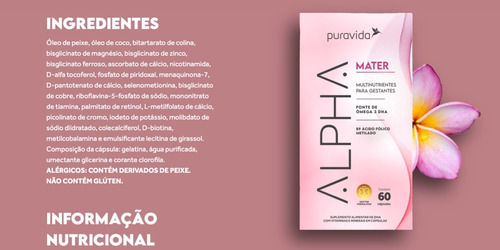 Pura Vida Alpha Mater Multinutrientes Para Gestantes 60u