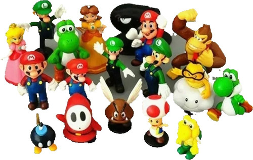 Figuras De Mario Bros, 18 Piezas Coleccionables