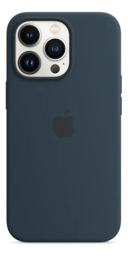 Capa Silicone Aveludada Para Iphone 13 Pro Max -azul Marinho