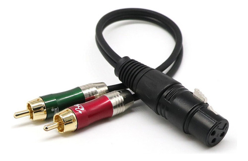 1 Xlr Fêmea Para 2 Rca Macho Cabo Adaptador Estéreo