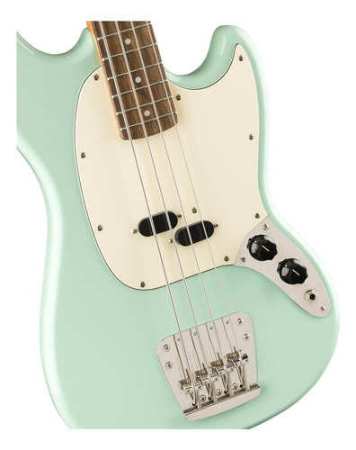 Mustang Bass Lr Squier Classic Vibe 60s, color verde, guía para la mano derecha, cantidad de 4