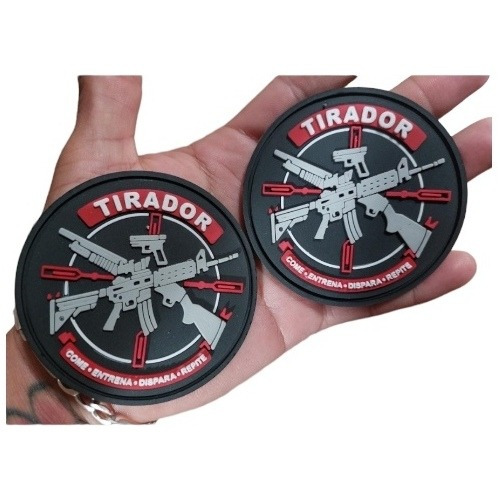 Parche Insignia Pvc Tirador Especial Rojo 3 Armas 