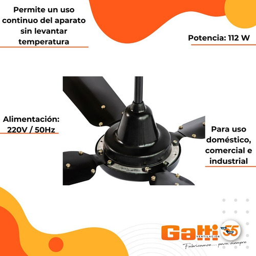 Imagen 5 de 9 de Ventilador De Techo De Chapa Nacional C/ Rulemanes Gatti Ventilación