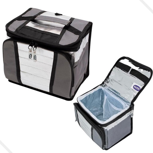   Bolsa Ice Cooler Mor 7,5 Litros Cinza Chumbo Bolso Externo