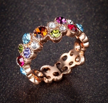 Anillo Full Cristales Genuinos Tallas Stock Hermoso Regalo