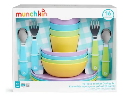 Set De Alimentación Munchkin Vajilla De 16 Piezas