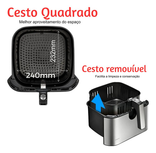Fritadeira Elétrica Chrome Fry Inox Elgin 8l Airfryer 220v