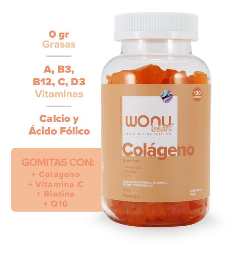 Wonu Gomitas Colageno, Vitamina C, Biotina Y Q10