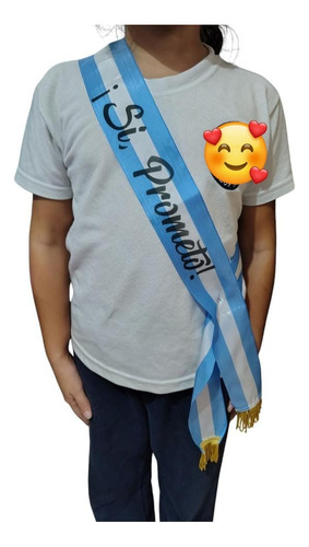 Banda Promesa Bandera Argentina Personalizada Jura 4to