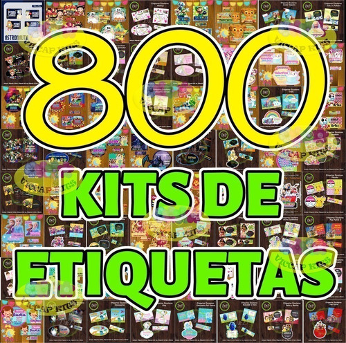 Kit Imprimible Etiquetas Escolares Full 800 Kits Editables!