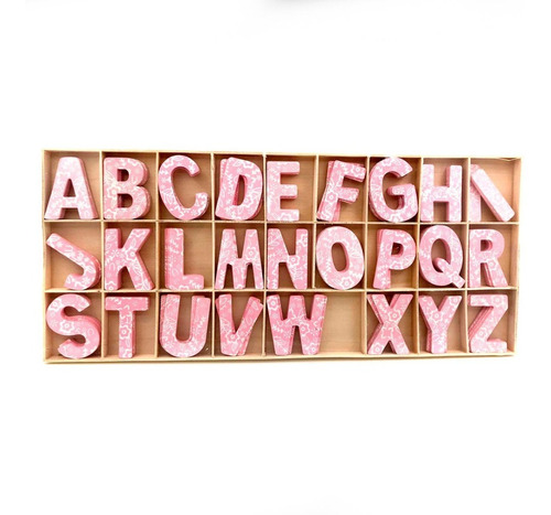 Letras En Mdf Decoradas 5cm De Alto 104 Letras -decoración