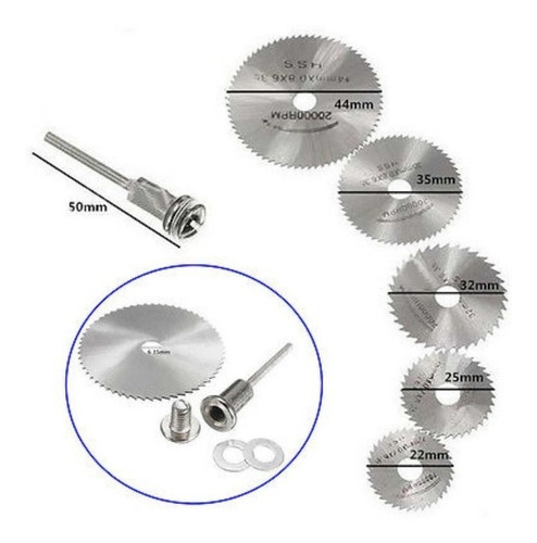 Kit Mini Sierras Dremel Motortool + Mandril Hss 6pcs