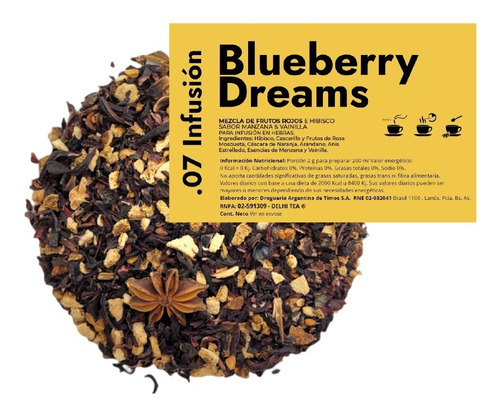 Te En Hebras Hora De Blendear X 250g - .7 Blueberry Dreams