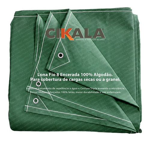 Encerado Lona Algodão Fio 8 Alcatroada 12x8 Mts
