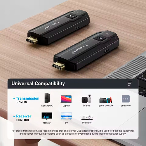 Transmissor 4k Hdmi Sem Fio Com Receptor Sem Cabo Lemorele