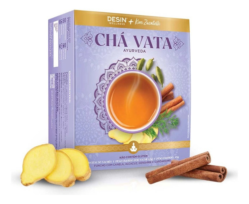 Chá Ayurveda Vata By Kim Zucatelli Desincha 30 Sachês