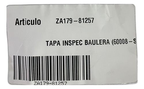 Tapa Inspeccion Baulera Zanella Styler 150 Exclusive Z3