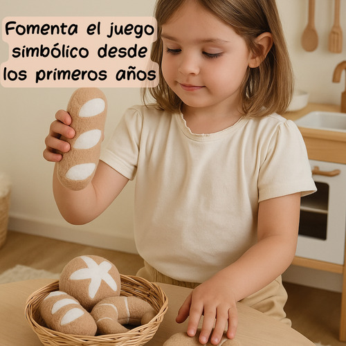 Pan Y Medialunas De Tela / Set Panadería Cocinita Mercado