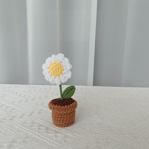 Flor De Ganchillo Hecha A Mano, Ramo De Margarita Pequeña