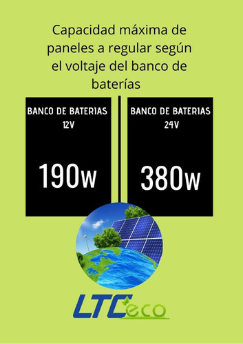 Imagen 2 de 10 de Regulador Solar Mppt Max 15a 12v 24v Ltcelectronics