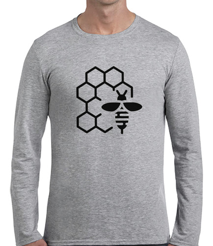 Remera Hombre Ml Abeja Voladora Panal Insecto Miel