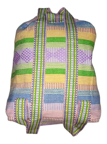 Mochilas Coloridas Mexicanas, Mxtzc-001, 1 Pza, 10kg, Rosa/a Color Rosa/ Amarillo/ Verde