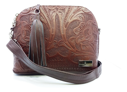 Imagen 3 de 3 de Bolso Mod Selena Cincelado Piel Bolsa Mariconera Env Gratis