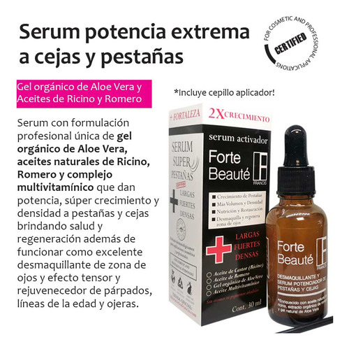 Serum Super Potencia A Pestañas Y Cejas Forte Beauté