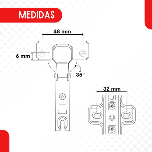 Juego Bisagra Bidimensional Esquinera 135 Con Tornillos'''