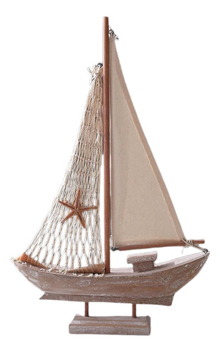 Barco De Vela De Madera Barco De Vela 42 Cm X 27 Cm X 5,5 Cm
