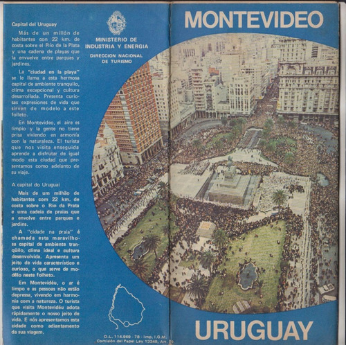 Antiguo Folleto Turismo De La Ciudad De Montevideo Con Fotos