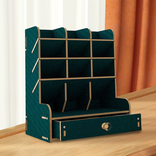 Organizador De Lápiz De Madera Soporte De Pluma Multi Verde
