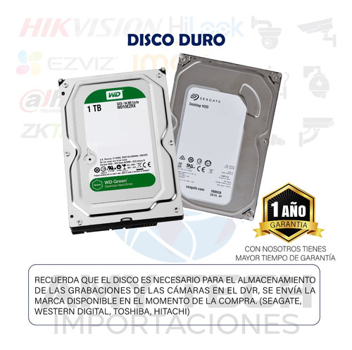 Kit Cctv Hikvision Fullhd 1080 Dvr 8 Ch+ 4 Cámaras + D.d 1tb