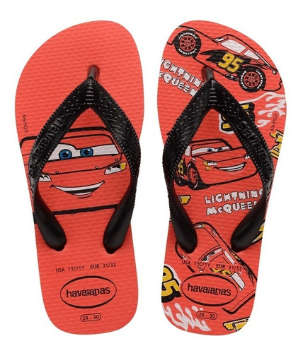 Ojotas Niños Havaiana Original | Slim Auto Cars | Rojo