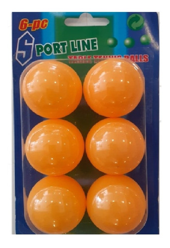 Imagen 1 de 4 de Pelotitas Ping Pong Blister X 6 Unidades Naranja/blanco
