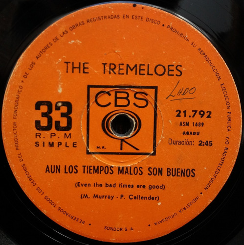 Vinilo Simple The Tremeloes - Even The Bad Times Are Good 