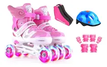 Comprar Rollers 4 Ruedas Patin 2 En 1 Combo Con Protecciones Casco